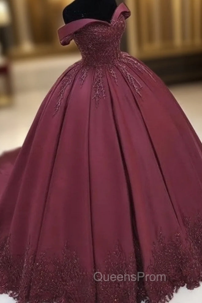 Ball Gown Satin Dress Off The Shoulder Lace Appliques Main image
