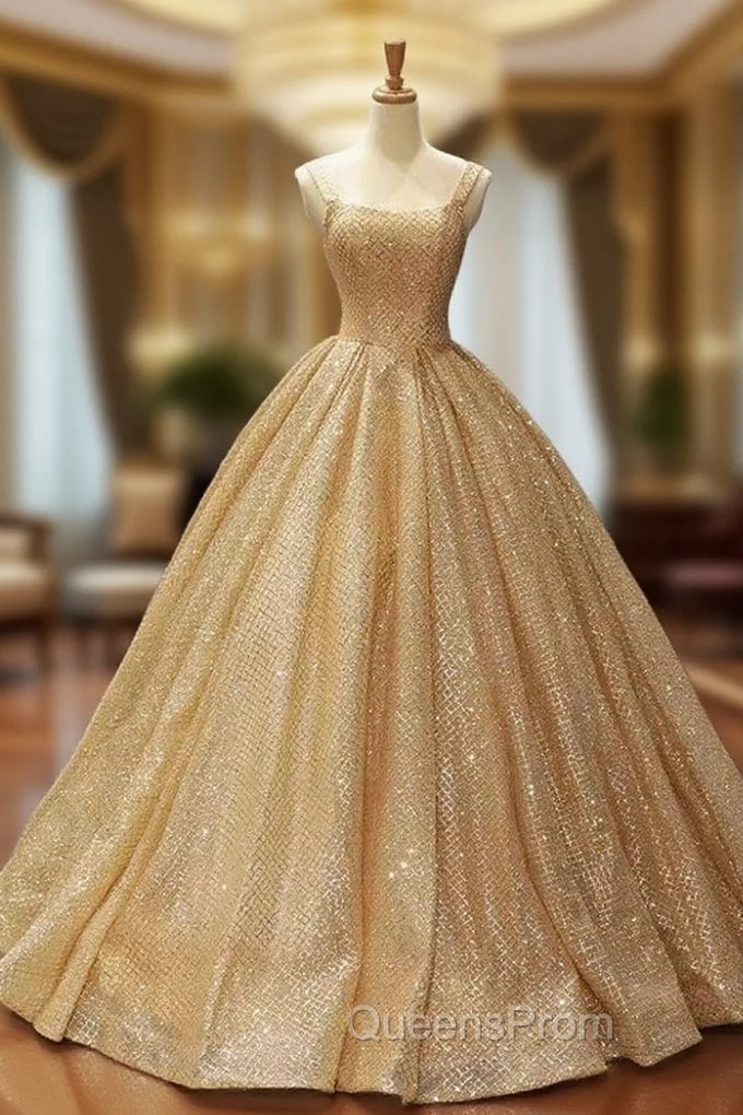 Ball Gown Sequins Gold Quinceanera Dress Sweet 16 Dress With Pocket Main image