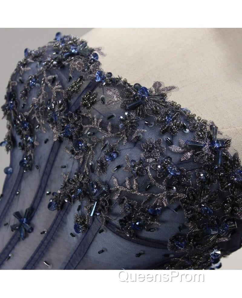 Ball Gown Strapless Short Tulle Homecoming Dress With Beading