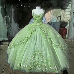 Ball Gown Sweet 16 Dress Princess Quinceanera Dress Lace Appliques Sweet 15 Party Evening Prom Ball Gowns