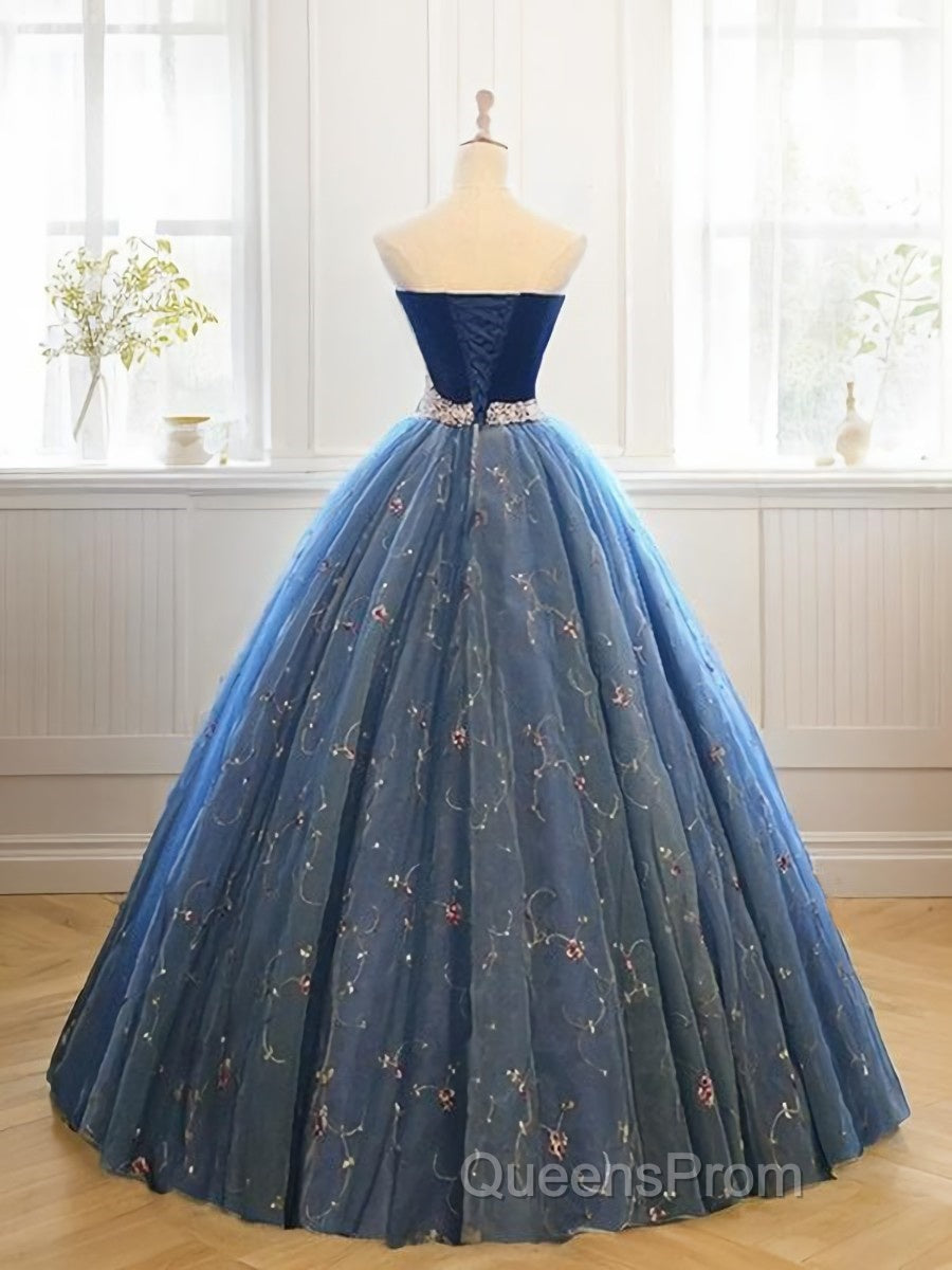 Ball Gown Sweetheart Floor-Length Net Evening Prom Dress With Beading Secondary image