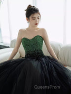 Ball Gown Sweetheart Tulle Black Evening Prom Dress Evening Dress