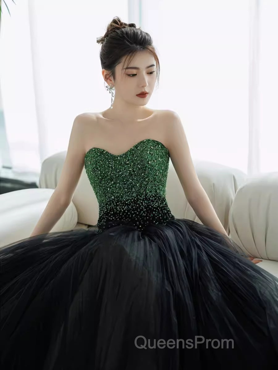 Ball Gown Sweetheart Tulle Black Evening Prom Dress Evening Dress