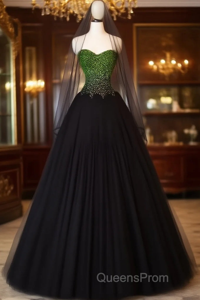 Ball Gown Sweetheart Tulle Black Evening Prom Dress Evening Dress Main image