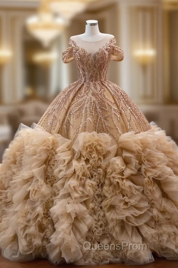 Ball Gown Tulle Sequins Beading Evening Prom Dress Main image