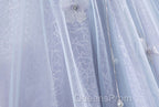 Ball-Gown Tulle Sweetheart Floor-Length Pearls Butterflies Quinceanera Dress with Appliqued