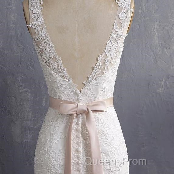 Bateau Neckline Mermaid Tulle Lace Wedding Dress With Appliques