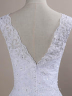 Beaded Lace Backless Mermaid Wedding Dress