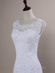 Beaded Lace Backless Mermaid Wedding Dress