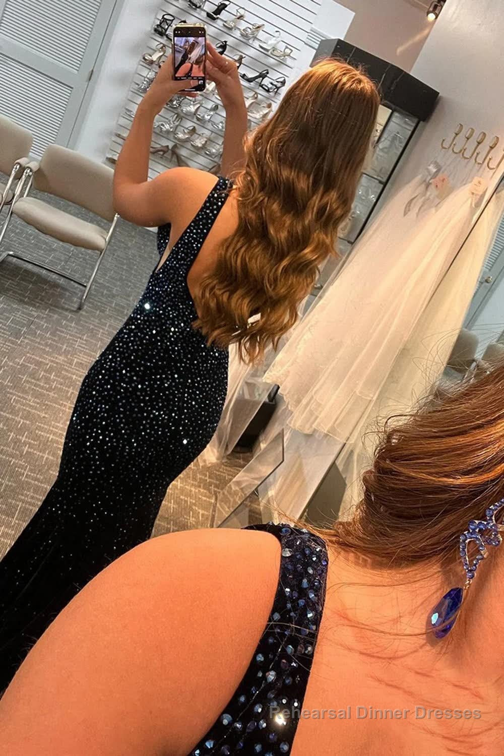 Beading Deep V-neck Mermaid Prom Dress Secondary image