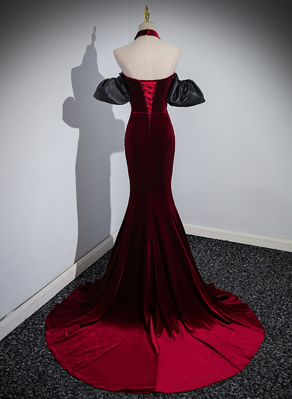 Beauiful Wine Red Off Shoulder Mermaid Long Classy Prom Dress, Wine Red Party Dress