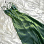 Beautiful A Line Spaghetti Straps Green Long Classy Prom Dress Classy Evening Gowns