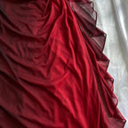 Beautiful A Line Straps Ombre Red Long Chiffon Classy Prom Dress