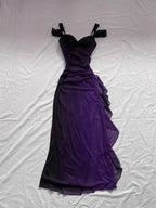 Beautiful A Line Straps Ombre Red Long Chiffon Classy Prom Dress