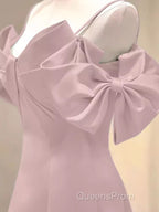 Beautiful A-Line Straps Pink Long Evening Prom Dress