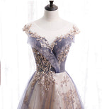 Beautiful A-Line Tulle With Lace Applique Party Dress, Tulle Long Classy Prom Dress