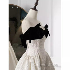 Beautiful Ball Gown Straps White Lace Long Evening Prom Dress