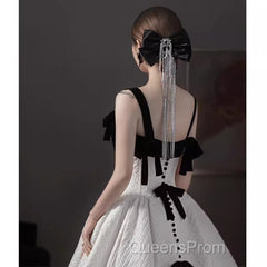 Beautiful Ball Gown Straps White Lace Long Evening Prom Dress