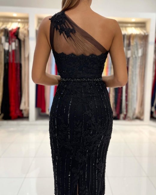 Beautiful Black Short Prom Dress Lace Appliques Online Secondary image