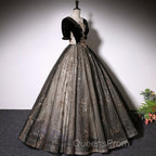 Beautiful Black Tulle Short Sleeves Long Party Dress Black Short Sleeves Evening Prom Dress Evening Prom Dress shops