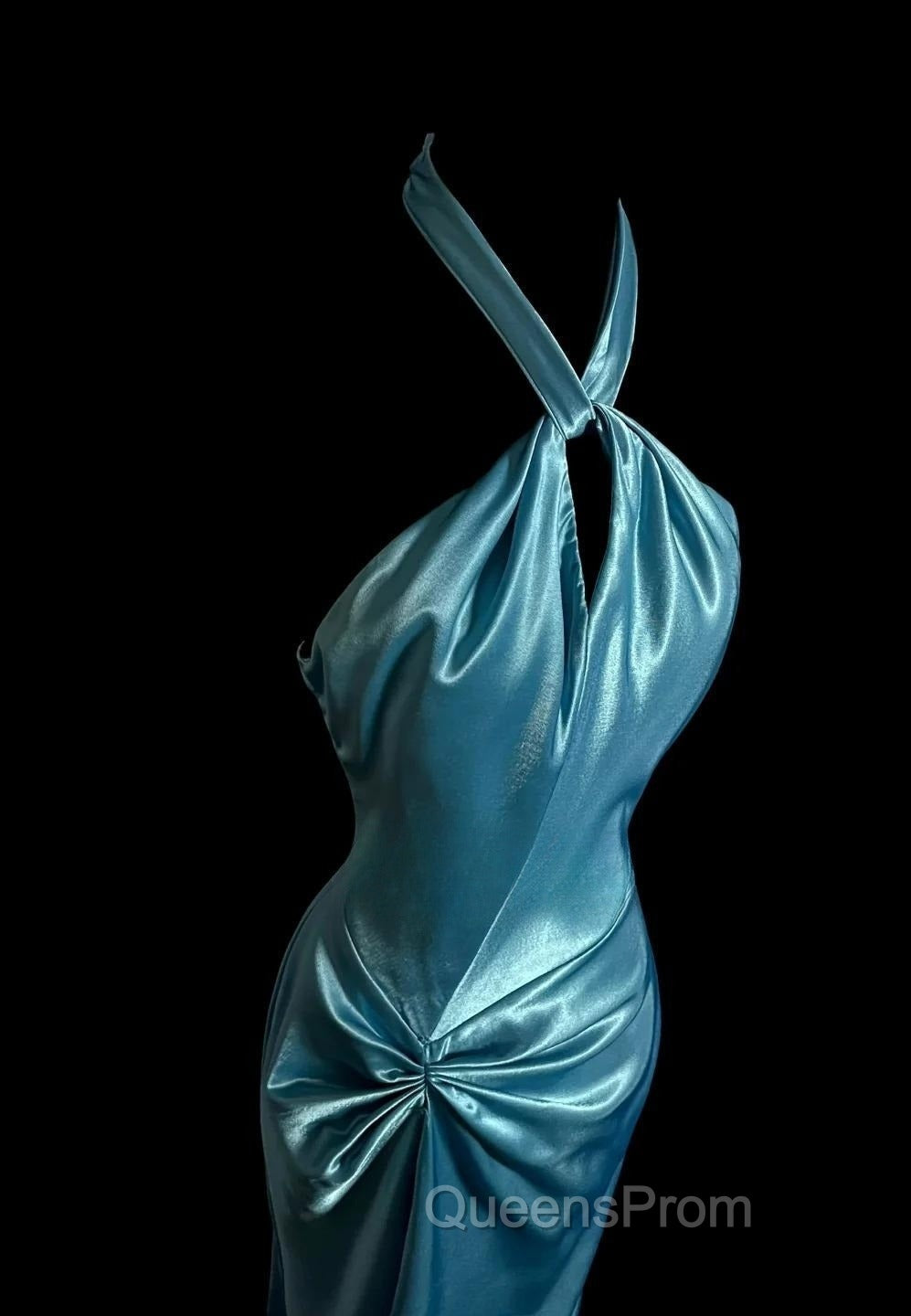 Beautiful Blue Halter Mermaid Backless Long Evening Prom Dress Gorgeous Evening Dress