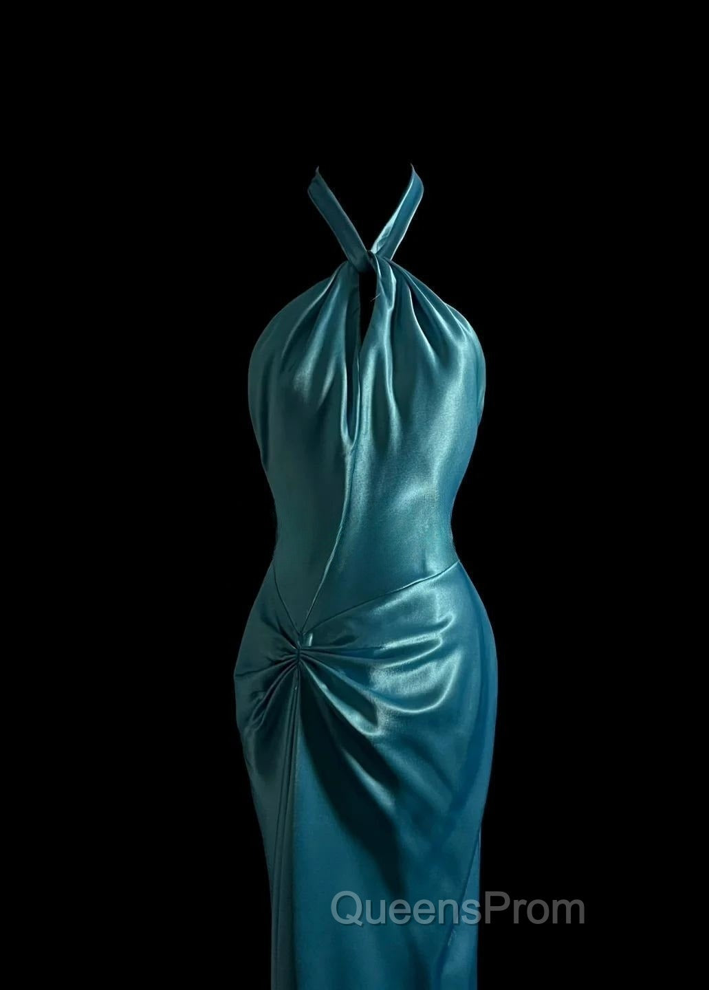 Beautiful Blue Halter Mermaid Backless Long Evening Prom Dress Gorgeous Evening Dress