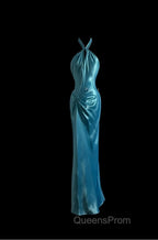Beautiful Blue Halter Mermaid Backless Long Evening Prom Dress Gorgeous Evening Dress
