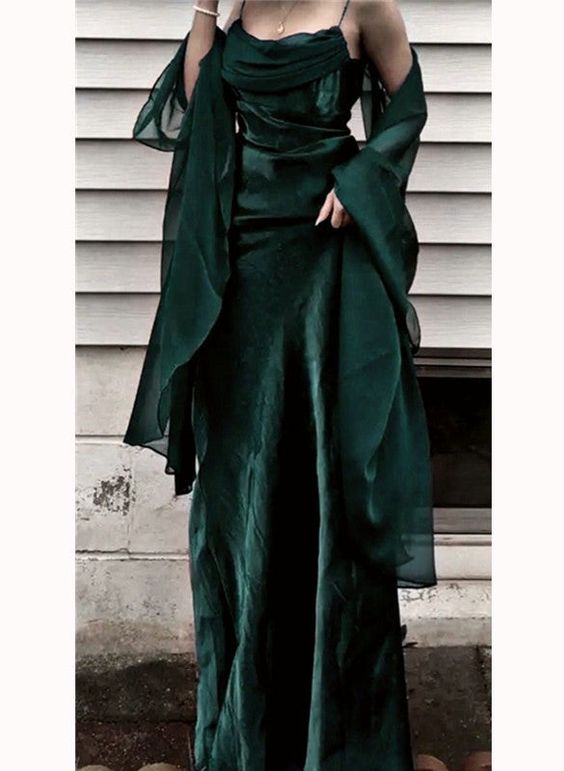 Beautiful Dark Green Long Classy Prom Dress Classy Evening Dress Main image