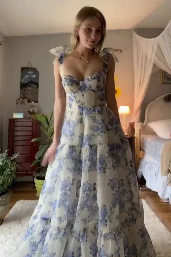 Beautiful Floral Chiffon Elegant Long Classy Prom Dress Classy Evening Gown Party Dress