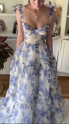 Beautiful Floral Chiffon Elegant Long Classy Prom Dress Classy Evening Gown Party Dress