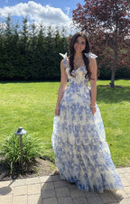 Beautiful Floral Chiffon Elegant Long Classy Prom Dress Classy Evening Gown Party Dress