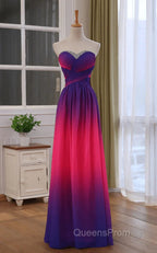 Beautiful Gradient Chiffon Sweetheart Beaded Evening Prom Dress A-line Gradient Party Dress Evening Prom Dress shops