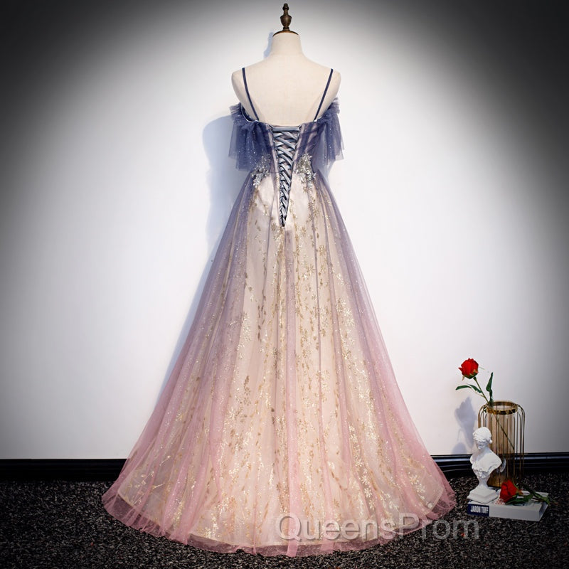 Beautiful Gradient Pink Sweetheart Floor Length Party Dress, A-Line Gradient Long Evening Prom Dress