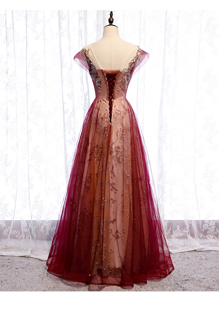 Beautiful Gradient Tulle Sweetheart A-Line Classy Prom Dress, Charming Classy Gown