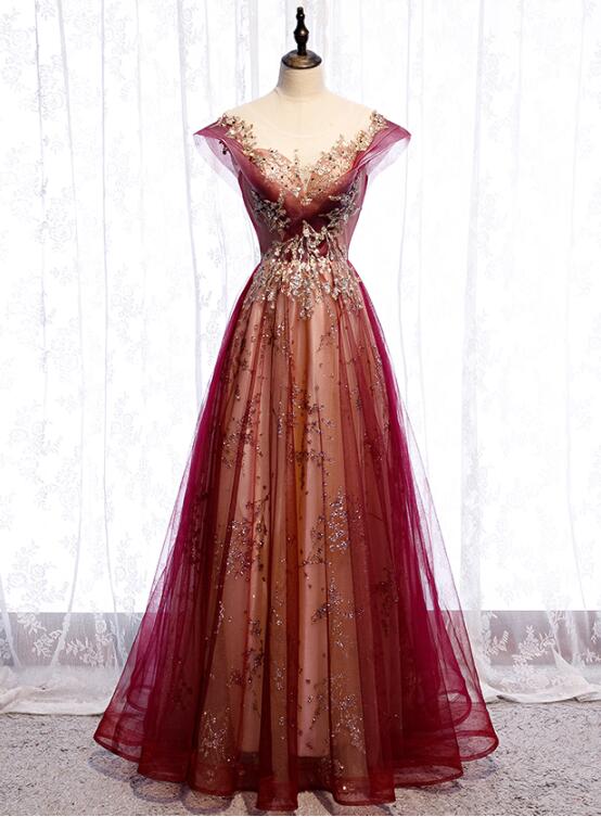Beautiful Gradient Tulle Sweetheart A-Line Classy Prom Dress, Charming Classy Gown Main image