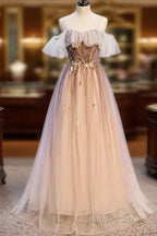 Beautiful Gradient Tulle With Straps Sweetheart Party Dress, A-Line Tulle Evening Dress Evening Prom Dress