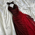 Beautiful Halter Birthday Party Dress Red Classy Prom Dress