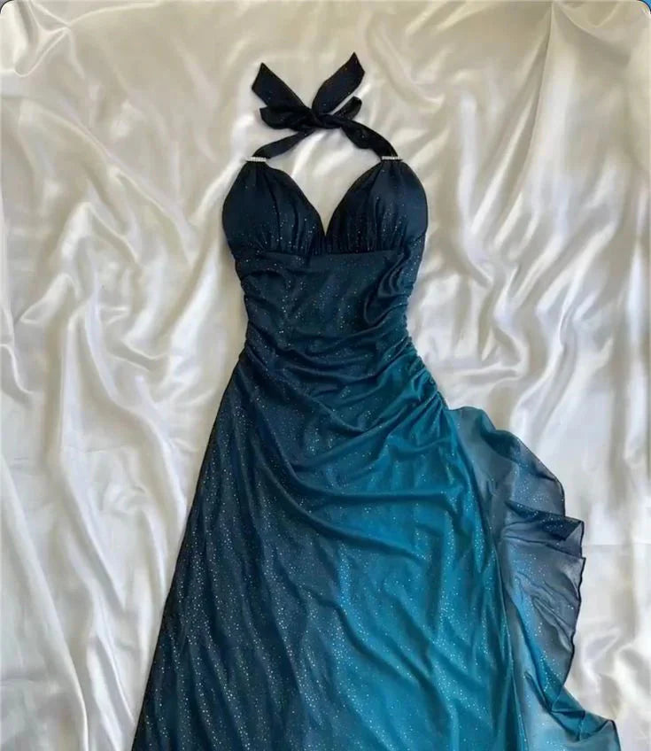 Beautiful Halter Birthday Party Dress Red Classy Prom Dress