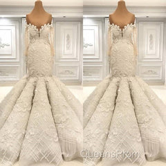 Beautiful Ivory Mermaid Sweetheart Lace Bridal Gowns for Wedding