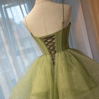 Beautiful Light Green Sweetheart Layers Princess Classy Gown, Green Tulle Long Party Dress