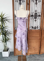 Beautiful Light Purple Spaghetti Strap Butterfly Printed Chiffon Classy Prom Dress