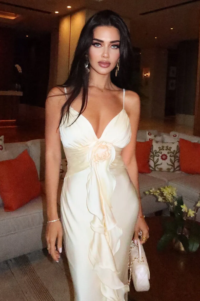 Beautiful Mermaid Spaghetti Straps Satin Long Party Dress Classy Prom Dress