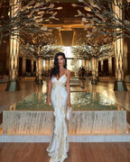 Beautiful Mermaid Spaghetti Straps Satin Long Party Dress Classy Prom Dress
