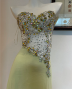 Beautiful Mermaid Sweetheart Neckline Rhinestone Chiffon Long Classy Prom Dress