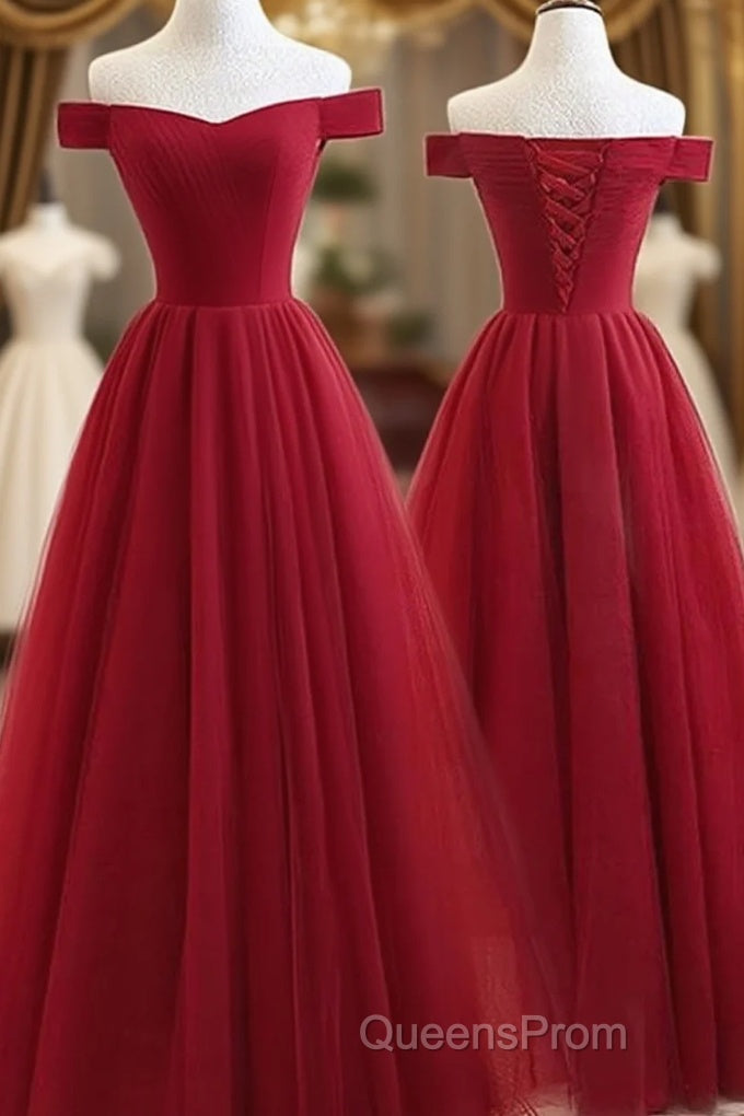 Beautiful Off Shoulder Long Formal Dress, Beaded Party Dress Main image
