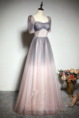 Beautiful Pink Gradient Beaded Sweetheart Long Evening Prom Dress, Tulle Evening Dress