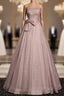 Beautiful Pink Tulle Sequins Strapless Pleats Beading Evening Prom Dress Evening Ball Gown Brithday Quinceanera Dress