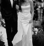 Beautiful Sheath Straps Long White Classy Prom Dress Classy Evening Dress