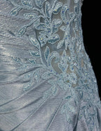 Beautiful Spaghetti Strap Mermaid Glitter Satin Long Classy Prom Backless Applique Classy Evening Gown Simple Wedding Dress