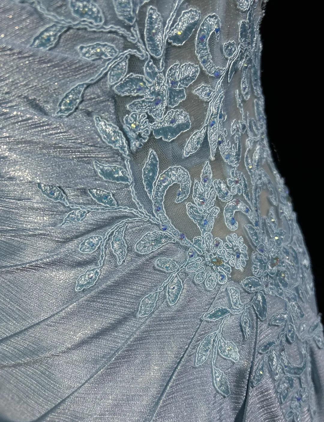 Beautiful Spaghetti Strap Mermaid Glitter Satin Long Classy Prom Backless Applique Classy Evening Gown Simple Wedding Dress